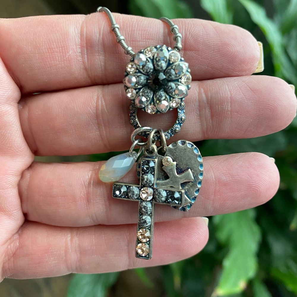 Mariana Silver and Black Pendant Necklace